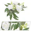 Candle Holders Artificial Rose Ring Flower Wreath Tea Light Wedding Table Centerpiece