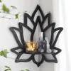 Lotus Crystal Corner Regal Display schwarze Holzwandregale ätherische Öl Hexenmännische Dekor Ästhetik spirituell 231227