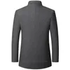Autumn/Winter Woolen Coat British Style Solid Mid-Length Men Wool Woolen Jacket Men Coat Business Overcoat Male 231226