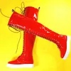 Thigh High Platform Pumps Shoes Women Lace Up Patent Leather Over The Knee Boots Female Round Toe Fashion Sneakers Casual Shoes 231226