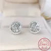 Charm 14k Gold Lab Diamond Stud Earring Real 925 Sterling Silver Jewelry Engagement Wedding Earrings For Women Bridal Party Gift 2217h