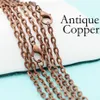 50 pcs- 18 24 30 Inch Antique Copper Chain necklace Antique Copper Cable Chain Rolo Chain Anti Necklace213e