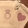 Borse per la spesa Borsa per bomboniere di benvenuto per matrimonio personalizzata Anello con diamanti glitterati Addio al nubilato Postumi di una sbornia Kit di recupero regalo con coulisse per addio al nubilato