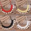 Choker Bohemian flätad bomullshalsband Kvinnor Girls Shells Pendant Knitting Yarn Summer Beach Party SMEEDDEL Gifts