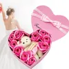 10 I Love You Valentine's Day Soap Rose Gift Boxes with Cute Doors Mom's Birthday Party Decorative Flower Boxes 231227