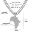 Anhänger Halsketten Mode Afrika Karte Halskette Für Frauen Männer Hip Hop Zubehör Iced Out Bling Schmuck Choker Kubanische Link Kette