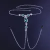 Bijoux de luxe en strass vert pour femmes, sans perçage, Sexy, corps adulte, chaîne de mamelon, collier 212V, 2020