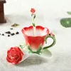 Chińskie kolorowe ceramiczne filiżanki kawy Sosy Enamiczne Flower Cups Prezenty ślubne Kreatywne popołudniowe filiżanki herbaty śniadaniowe kubki mleczne 231227