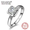 Yhamni New Fashion Classic Soild 925 Sterling Silver Wedding Ring CZ Zircon Jewelry Engagement Brand Rings for Women Gift YJZ361280R