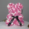 Natale Fiore eterno Orso rosa San Valentino Giorno degli insegnanti Regalo di compleanno Rosa PE Fiore Orso di schiuma Prodotti 40 cm con scatola 21-40
