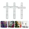 Decorative Flowers 3 Pcs Decor Garland Decoration Wedding Wreath Rings DIY Form Wall-mounted Cross Frame Metal Wire Frames Making Tool