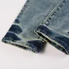 Jeans de designer jeans pourpre pantalon hommes vintage motif de luxe de luxe pour hommes de peinture design jeans de marque violette de peinture de peinture punk pant