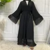 Ethnic Clothing Eid Mubarak Chiffon Open Abaya White Kimono Dubai Turkey Kaftan Muslim Hijab Dress Islam Clothes Abayas For Women Robe