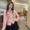 Malhas femininas malhas cardigan mulheres estilo gentil