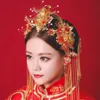 Chiński styl panny młodej starożytny kostium phoenix koronet czerwone ozdoby nakrycia głowy pobieraj pełną sukienkę Cheongsam Dekorat 2426