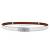 Dress Belt for Women Designer Narrow Quiet Luxury Belts Orange Black Simple Graceful Waistband for Dresses Thin Small Metal Buckle Smooth Leather Designer Belt 8444