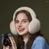 Berets Dobrável Earmuffs Cozy Faux Fur Mulheres Inverno Cor Sólida Anti-Slip Aquecedores de Ouvido para Proteção Ao Ar Livre Leve