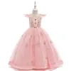 Girl Dresses Flower Gril Dress Performance Runway Long Lace Children's Clothing Fluffy Skirt Grils Floor-Length Ball Gown