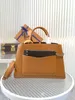 Designer Luksusowa torba na bilety Marelle MM w ziarnistej M59953 M59952 Gold Miel Brown Canvas Pocket Skórzanie Kombinesy Funkcja Bag na ramię 7A Jakość jakości