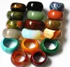 10pcs Whole Colours Mix Gładki Kamień Naturalny wielokolorowy palec opalowy Pierścienie biżuterii Kobiety Mężczyźni 15 mm 17 18 20 227557967