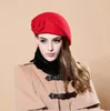 100 wollen baret winter vilt bloemen vrouwen vilt Franse baret muts fedora hoed winter bloem 231226