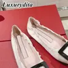 Sandali da donna di alta qualità pompe suola in cuoio banchetto a spillo passerella di lusso a punta tacchi alti Designer vivier ballerine piatte Moda tacco da donna Muli G1190