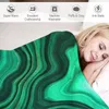 Cobertores Malaquita Verde Mármore Falso com Veias Douradas III Lance Cobertor Cama de Verão Sofá Decorativo