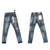 jeans viola jeans da uomo jeans firmati per donna Pantaloni denim Pantaloni neri Trapuntatura ricamata di alta qualità strappata per pantaloni vintage di marca di tendenza piega sottile da uomo
