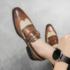 Semiformal Leather Formal Shoes for Men Tassel Casual Brogue Flats Carved England Dress Loafers Zapatos Hombre 231227