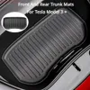 Nya stammattor för Tesla Model 3+ TPE Piano Key Style New Model3 Front Bakre stam Frunk Storage Waterproof Protective Pad 2023-2024