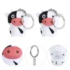 Keychains 2 Pcs Cow Keychain Bag Pendant Glowing Lighting Bling Accessories For Car Creative Metal Decoration Man Leds