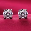 2017 White Gold Plated 4 Prongs Sparkling Cubic Zirconia Simulated Diamond Post CZ Stud Earrings 3mm 4mm 5mm 6mm 8mm 10mm289C