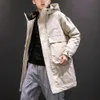 Pato branco para baixo 2021 inverno novo masculino bonito engrossado jaqueta, tendência masculina comprimento médio marca popular jaqueta