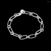 Bracelets de charme Mode Classique Fête De Mariage Fine Bijoux Argent Plaqué Cercle Chaîne Pour Femme Hommes Cadeaux De Noël