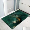 Carpets Luxury Dark Green Bedside Mat Long Nonslip Kitchen For Floor Washable Absorbent Bathroom And Toilet Doormat Drop Delivery Ho Dhjd0