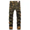 Jeans masculin McIkkny Men Hop Hop Camouflage Pantalon décontracté avec patchs Streetwear Straight Denim Panters Slim Fit