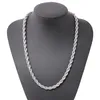 Ed Rope Chain Classic Mens Jewelry 18K White Gold Filled Hip Hop Fashion Necklace Jewelry 24 Inches255K