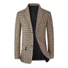 Affari maschi casual blazer blazer primaverile autunno giacca sottile coreana giacca marrone cammello grigio bianco abito da sposa festa