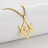 Łańcuchy UNICURSAL Heksagram Naszyjnik ze stali nierdzewnej Symbol religijny Symbol Thelema Święta Geometria Naszyjniki dla kobiet mężczyźni biżuteria amulet