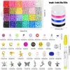 Perle di argilla mista set per gioielli che producono chip piatto argilloso da 6 mm per argilla per braccialetti kit accessori per la produzione di gioielli fai -da -te 231227