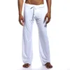 Men's Sleepwear Youth Summer Thin Home Pants Pajamas Solid Color Lace Loose Ice Silk Nylon Plus Size Yoga Pants.