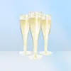 Diminuiço de jantar descartável 20pcs Gold Glitter Plastic Champagne Flutars Toasting Glasses Wedding Baby Shower Supplies5896486