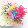 Bröllopsblommor 560 PCS Glass Caviar Beads Head Artificial Flower Stamen Double Round Heads Bomullssträng för Millinery Sugarcraft