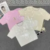 Women's Sweaters Designer Triumphal Arch Sequins C Summer New CE Fashion Versatile Knitted Short Sleeve Women IK55