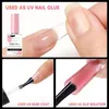 Makartt Gel x Nail kit UV Nail Glue 15ML CoffinNail Tips Medium Pre-buffed Soft Gel Nails Clear Full Cover 5W Mini Nail Lamp 231227