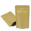 9 * 14cm Doypack Kraft Papier Mylar Sac de rangement Stand Up Feuille d'aluminium Thé Biscuit Paquet Pochette Jxqud Witql