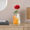 Vases Vase hydroponique Centres de table en verre Décor animalier avec fleur claire simple