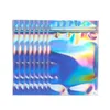 Sac d'emballage de couleur laser Sacs refermables anti-odeurs Sacs de poche en aluminium plats pour le stockage des aliments de faveur Logo personnalisé holographique Oirva Viegx