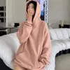 Designer Ess Colored Autumn Pink Plush Thickened Hoodie Women's New Style