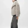 TRAF ZR abrigo de piel de invierno para mujer 2024 abrigos y mezclas de lana ropa de abrigo corta gruesa con ropa de lujo de pelo largo 231226